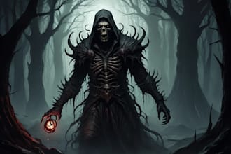 draw fantasy or dark creepy horror art illustration