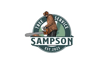 design elegant minimal sampson tree service logo