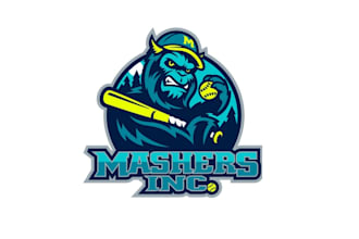 create monster inspired softball camps business logo
