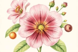 draw botanical illustrations of flowers, plants, fruits