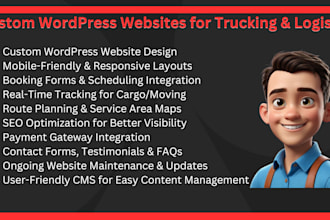 design moving, cargo, trucking company website in wordpress