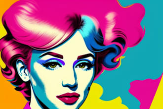 draw andy warhol pop art portrait from your photo