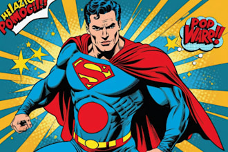 draw you as an amazing hero in pop art or comic style