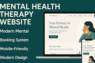 design modern mental health therapy website with booking system mobile response