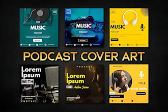 make professional podcast cover art and podcast music logo design