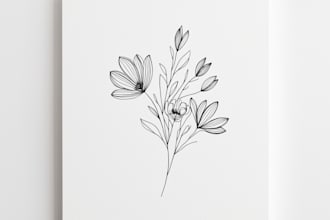 design minimalist botanical floral line art