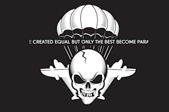 design particular skull paratroopers t shirt logo