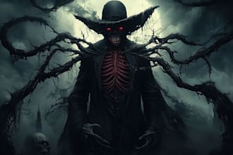 draw anything dark horror, and abstract