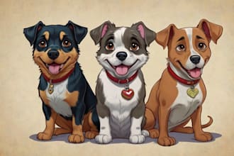 draw your pet portrait into cute disney style