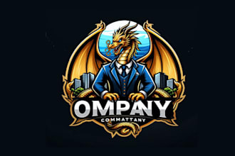 design luxury dragon mascot logo with my own creative thinking