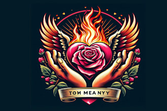 do elegant rose heart flying fie logo design with unlimited revision