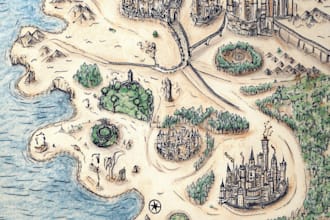 design a professional top down fantasy map for you