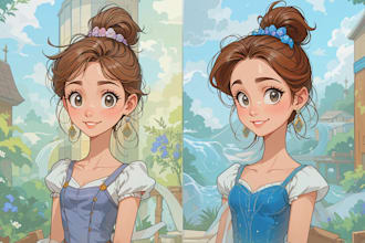 draw cartoon character portrait in disney style