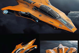 unique a spaceship, sci fi illustration and sci fi art for you