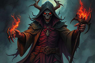 make fantasy horror character illustration