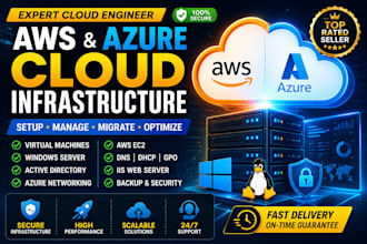 configure azure vm, AWS ec2, active directory and cloud infrastructure