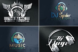 draw premium dj music artist band logo design for you