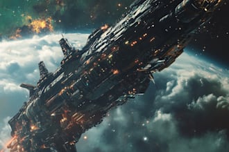 design spaceship, sci fi illustration and sci fi art for you