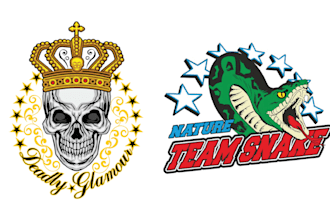 design creative skull crown snake logo