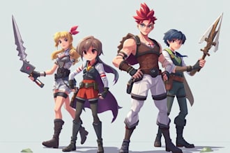 draw pro illustrations, character card game, game art
