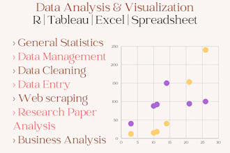 perform data analysis, data visualization, data management and data entry