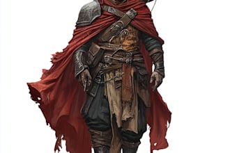 do a character design, fantasy game, dnd ,sci fi character in unique style