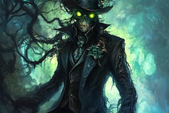 draw fantasy horror character art or horror art