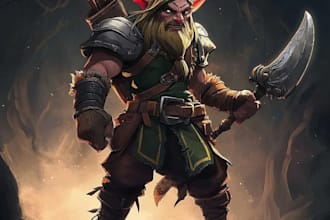 do a game character art or fantasy character illustration