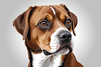 do custom cartoon vector portrait of your pet or any animal