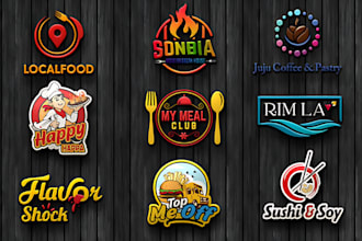 design unique professional restaurant, coffee, pizza, bbq, food truck logo