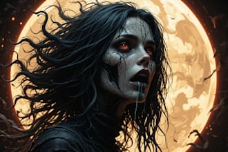 do awesome artwork for dark art, horror, creepy illustration