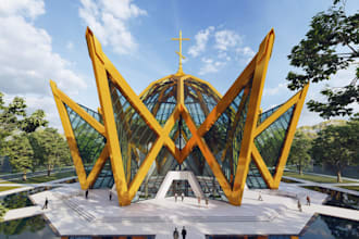 renovate church exterior, modern church render,worship house,temple alter,mosque
