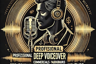 record a deep, professional voiceover for your video, ad, or audiobook