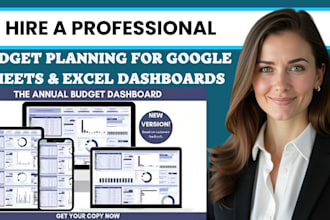 do google sheet, excel dashboard for budget planner, balance, income and expense