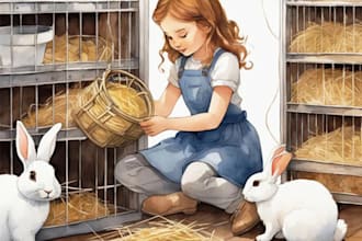 paint children story book illustration watercolor