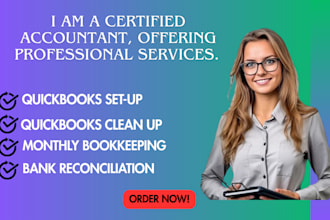 do bookkeeping, setup, cleanup in quickbooks online
