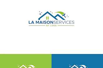 do modern house cleaning, cleaning service and pressure washing logo design