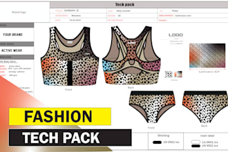 create professional fashion technical sketch and tech packs