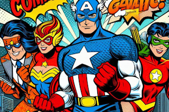 draw comic superhero pop art portraits