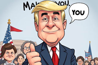 make you political funny cartoon portrait