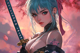 unique sfw or nsfw pfp, fanart, oc, vtuber, portrait avatar in anime manga style