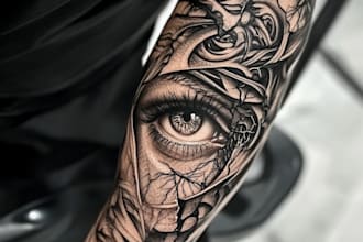 create a beautiful sleeve tattoo desing