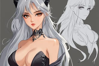 draw lewd, ecchi, nsfw anime style character