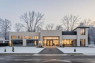 do 3d exterior render, design for homes, commercial building in sketchup