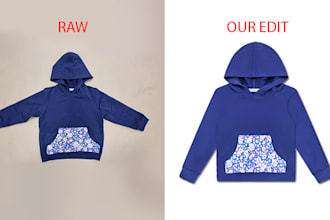 do flat lay clothing, neck joint or ghost mannequin editing for in photoshop