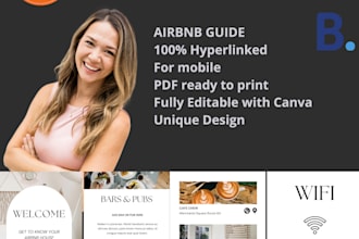 create airbnb welcome book template fully editable with 2 gifts