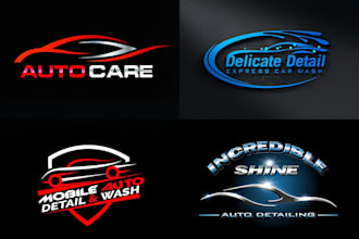 design a creative auto detailing automotive car racing and car wash logo