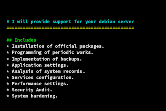 administration or support of your linux or bsd, debian, opensuse, ubuntu, alma
