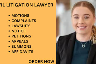 be your litigation attorney and help you prepare motions, lawsuits, complaints
