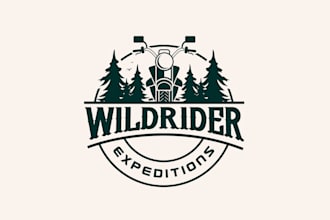 design a vintage custom adventure bike mountain logo